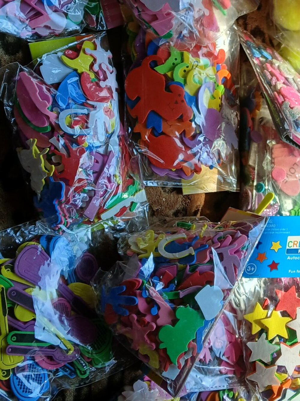 assorted foam sticky shapes